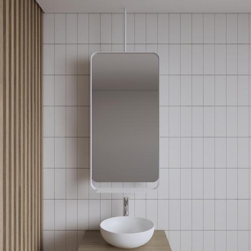 Spiegel Gliss Astra 100x50 Cm Wit Met Planchet en, Doe-het-zelf en Verbouw, Sanitair, Bad, Nieuw, Ophalen of Verzenden