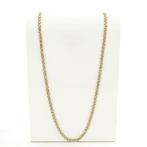 Gouden lange gourmetschakel ketting, Ophalen of Verzenden, Gebruikt, Overige kleuren, Goud