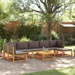 vidaXL 8-delige Loungeset met kussens massief acaciahout, Tuin en Terras, Verzenden, Nieuw, Hardhout, Loungeset