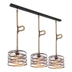Hanglamp MARCO 28.0 cm 3-lichts Zwart, Roest, Huis en Inrichting, Lampen | Hanglampen, Ophalen of Verzenden, Nieuw, Metaal, Minder dan 50 cm