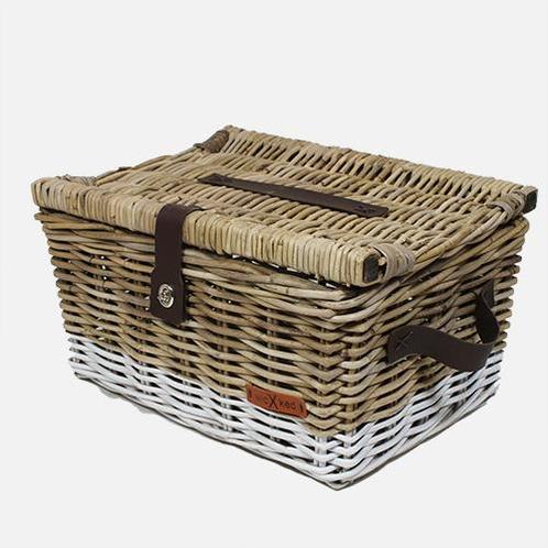 Wicked Picknickmand bakkersmand maat L, Grijs Wit (47 x 36 x, Fietsen en Brommers, Fietsaccessoires | Fietsmanden, Nieuw