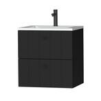 Tiger Maryport Meubelset 60 cm met 2 lades Mat zwart incl, Ophalen of Verzenden, Nieuw, Chroom, Bad
