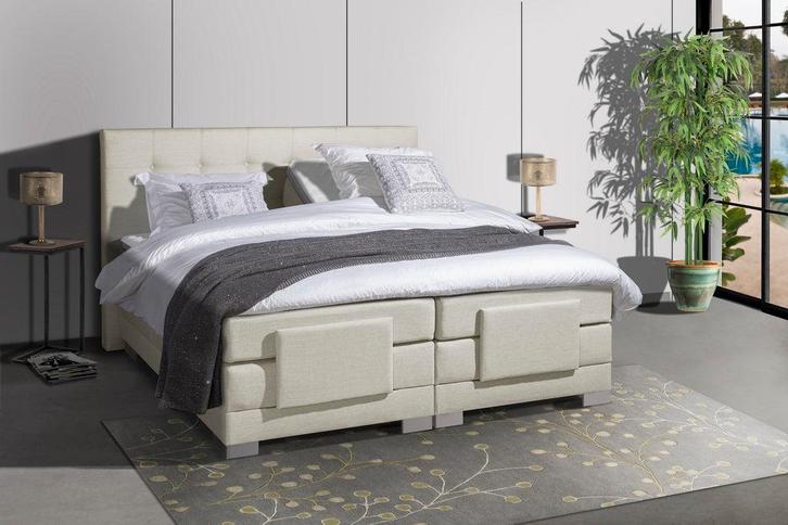 Mörgenn Elektrische Boxspring Nauplion Beige, Huis en Inrichting, Slaapkamer | Boxsprings, Beige, Nieuw, Verzenden