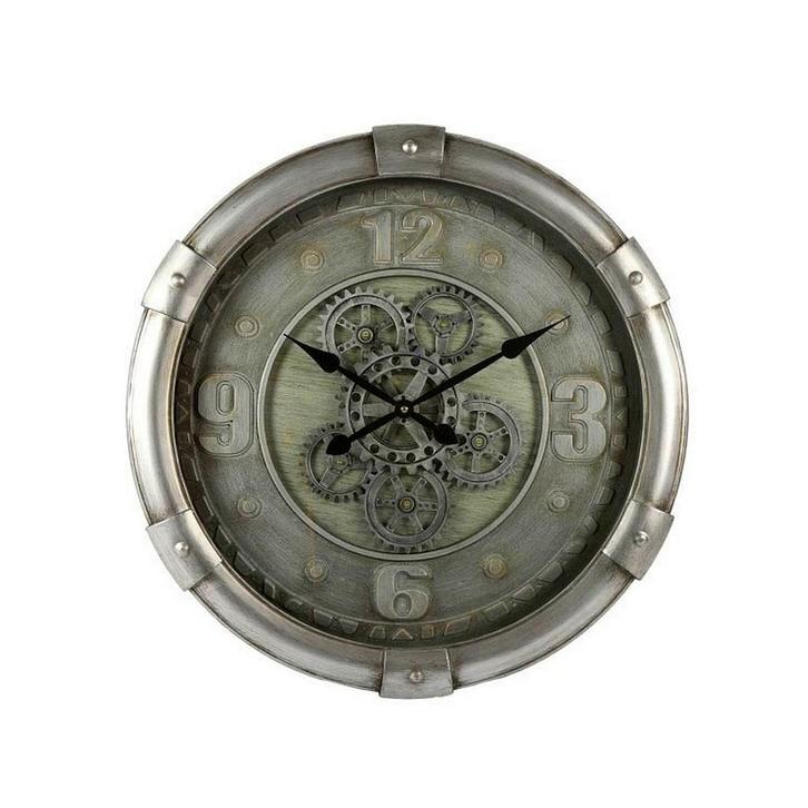 Non-branded Wandklok Darlington 62 cm Staal Zilver, Huis en Inrichting, Woonaccessoires | Klokken, Ophalen of Verzenden