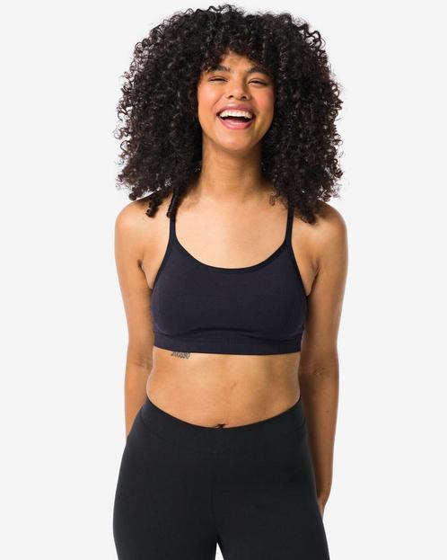 HEMA Naadloze sporttop light support zwart, Kleding | Dames, Ondergoed en Lingerie, Verzenden