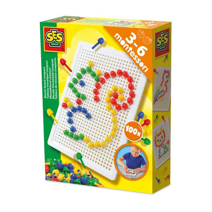 SES Creative - 14046 - Mozaïekbord - Montessori - compact.., Kinderen en Baby's, Speelgoed | Educatief en Creatief, Knutselen