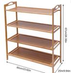 Natuurlijke Bamboe Schoenenorganizer – 4-laags Opbergplank, Huis en Inrichting, Kasten | Boekenkasten, Verzenden, Nieuw