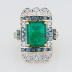 Ring - 14 karaat Geel goud - 7.53ct. tw. Gemengde edelstenen, Nieuw