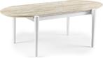 Prachtige Salontafel ovaal,acacia wit 120×60  slechts €149, Nieuw, 100 tot 150 cm, Overige houtsoorten, 50 tot 75 cm