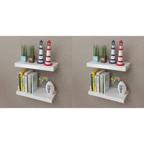 vidaXL Wandplanken 4 st 40 cm wit, Huis en Inrichting, Woonaccessoires | Wandplanken en Boekenplanken, Nieuw, Verzenden