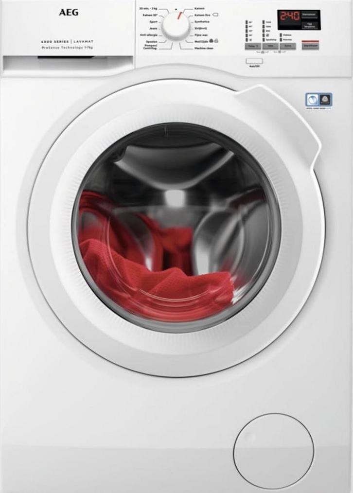 Aeg L6fb74kt Wasmachine - Prosense Technologie -, Witgoed en Apparatuur, Wasmachines, Zo goed als nieuw, Voorlader, 85 tot 90 cm