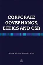 9780749463854 Corporate Governance Ethics  CSR, Verzenden, Zo goed als nieuw, Justine Simpson