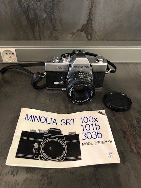Minolta SR-T 101b + MD ROKKOR 50MM 1:1.7 Analoge camera, Audio, Tv en Foto, Fotocamera's Analoog