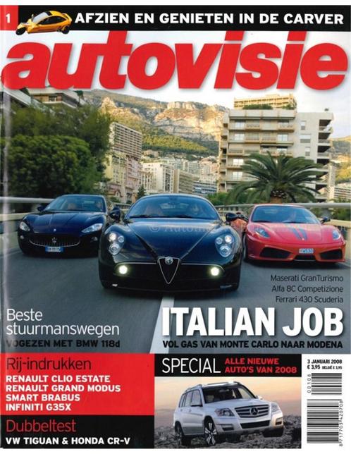 2008 AUTOVISIE MAGAZINE 01 NEDERLANDS, Boeken, Auto's | Folders en Tijdschriften