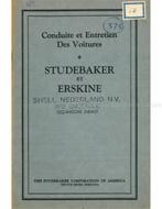 1927 STUDEBAKER | ERSKINE INSTRUCTIEBOEKJE FRANS