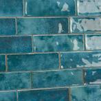 Wandtegels handvorm 6,5x20 cm Gletsjer blauw glans, Nieuw, Verzenden