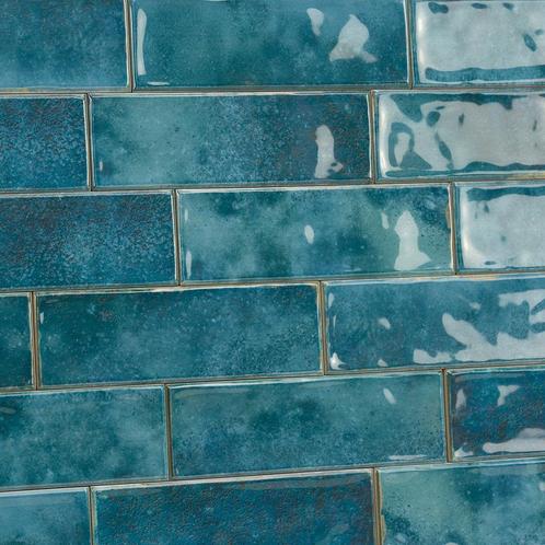 Wandtegels handvorm 6,5x20 cm Gletsjer blauw glans-0,78m², Doe-het-zelf en Verbouw, Tegels, Nieuw, Verzenden