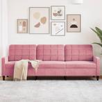 vidaXL Driezitsbank 210 cm fluweel roze, Huis en Inrichting, Banken | Bankstellen, Verzenden, Nieuw, Driepersoons, Stof