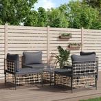 vidaXL 5-delige Loungeset met kussens poly rattan, Verzenden, Nieuw, Rotan, Loungeset