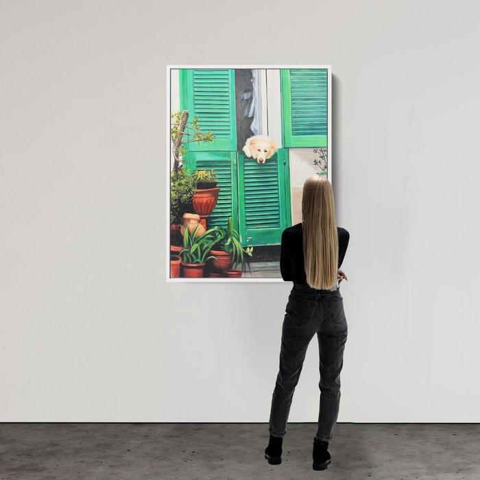 Anne Dias - (100% handpainted !) My Kind of Guard Dog, Antiek en Kunst, Kunst | Schilderijen | Modern