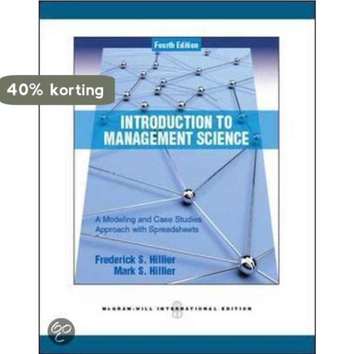 Introduction to Management Science 9780071289313, Boeken, Taal | Engels, Zo goed als nieuw, Verzenden