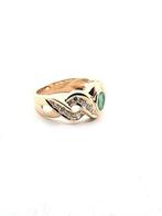 Ring - 18 karaat Geel goud - 0.64ct. tw. Smaragd - Diamant, Sieraden, Tassen en Uiterlijk, Ringen, Nieuw