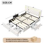 Kunstleren tweepersoonsbed met LED en lades 140/160x200, Verzenden, Nieuw