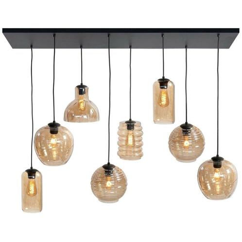 Gouden hanglamp - 8-lichts | L 130cm | E27 fitting - FANTASY, Huis en Inrichting, Lampen | Hanglampen, 75 cm of meer, Nieuw, Metaal