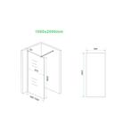 Inloopdouche Wiesbaden Slim Brons Rookglas 100x200 8mm Nano, Doe-het-zelf en Verbouw, Ophalen of Verzenden, Nieuw
