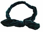 Haarband Knoop Strik Velvet Rib Groen, Nieuw