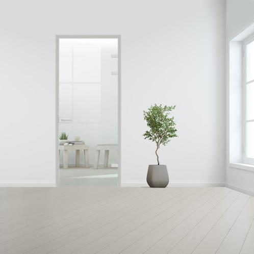 Glazen deur met kozijnsysteem - Aluminium beslag-Rechtsdraai, Doe-het-zelf en Verbouw, Glas en Ramen, Nieuw, Ophalen of Verzenden