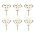 Cocktailprikkers Diamanten 5,3cm 6st, Verzenden, Nieuw