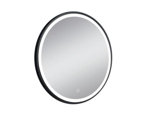 Maro spiegel 800mm rond + Led mat-zwart, Huis en Inrichting, Woonaccessoires | Spiegels