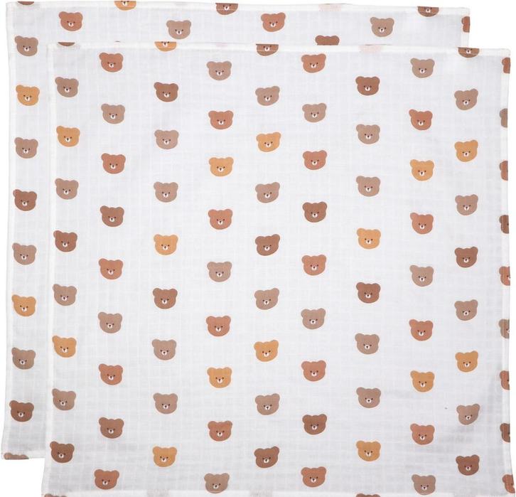MamaLoes Beertjes 120 x 120 cm Hydrofiel Multidoek 2 Stuks, Kinderen en Baby's, Badjes en Verzorging, Nieuw, Verzenden