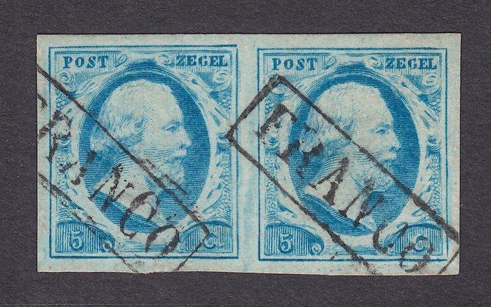 Nederland 1852 - Koning Willem III, paar van plaat III met, Postzegels en Munten, Postzegels | Nederland