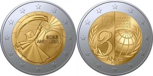 Andorra 2 x 2 Euro 2023 Gedenkmunten Un en Sonnenwende in..., Postzegels en Munten, Munten | Europa | Euromunten, Verzenden