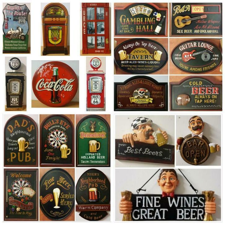 NIEUWE SOORTEN pubborden reclameborden hout cafe bar kroeg, Verzamelen, Merken en Reclamevoorwerpen, Reclamebord, Nieuw, Ophalen of Verzenden