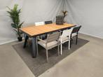 tuinstoel barolo met fontana uitschuifbare teak tuintafel, Tuin en Terras, Tuinsets en Loungesets, Eettafel, Meer dan 8 zitplaatsen