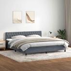 vidaXL Boxspring met matras fluweel donkergrijs 180x220 cm, Verzenden, Nieuw, Grijs, Stof