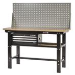 Werkbank zwart 150 cm met hardhouten blad + gereedschapskist, Ophalen of Verzenden, Nieuw