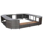 vidaXL Spa-ombouw vierkant 268x268x55 cm poly rattan grijs, Verzenden, Nieuw