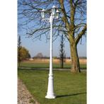 vidaXL Tuinlantaarn Kingston 3-arms 215 cm wit, Tuin en Terras, Buitenverlichting, Verzenden, Nieuw, Aluminium, Staande lamp