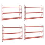 Wandplank Strängnäs set van 4 verstelbaar 50x60x15 cm rood [, Verzenden, Nieuw