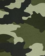 French Terry Vintage Camouflage Leger Groen, Hobby en Vrije tijd, Stoffen en Lappen, Nieuw, Groen