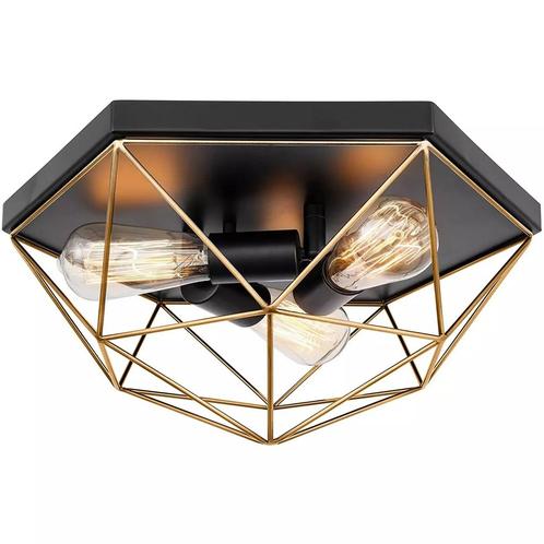 TooLight Plafondlamp - Drie Lichtpunten - Zwart/Goud - El..., Huis en Inrichting, Lampen | Plafondlampen, Nieuw, Ophalen of Verzenden