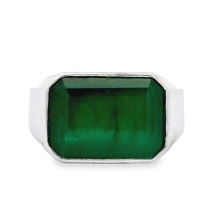 Ring Platina - 12.00ct. tw. Smaragd, Sieraden, Tassen en Uiterlijk, Ringen