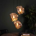 *WOONWINKEL* Glazen Hanglampen Steenvorm Chroom, Huis en Inrichting, Verzenden, Nieuw