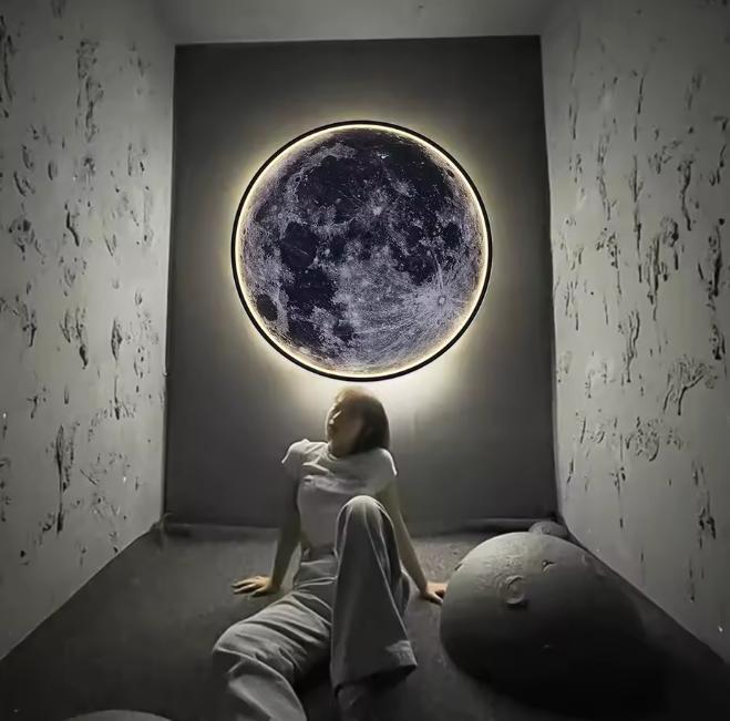 3D LED Maan Wandlamp – Realistische Wandlamp met Afstandsbed, Huis en Inrichting, Lampen | Spots, Nieuw, Verzenden