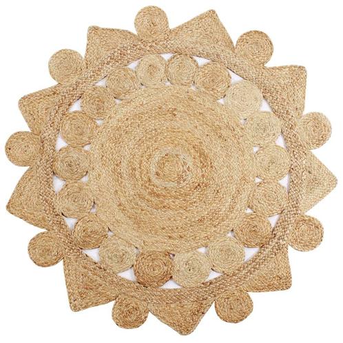 vidaXL Vloerkleed handgemaakt 150 cm gevlochten jute, Huis en Inrichting, Stoffering | Tapijten en Kleden, Bruin, Nieuw, Verzenden