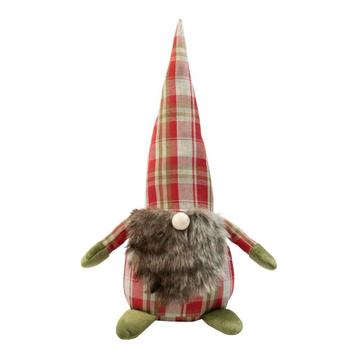 Deurstopper gnome Kerst ruit rood 15x15x42cm beschikbaar voor biedingen